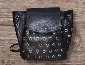 Women's S.Y.L.K Punk Goth Y2K style Black backpack purse bag SYLK